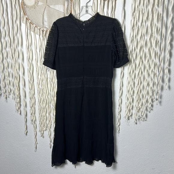 Velvet Black Short Sleeve Lace Dress Size Small - Picture 7 of 12